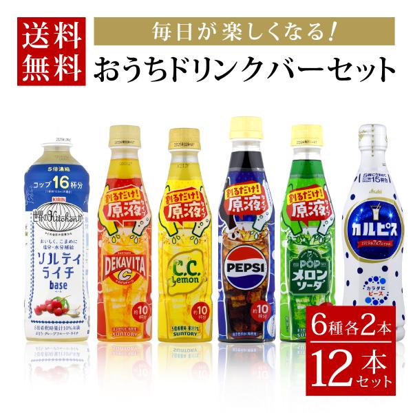 毎日が楽しくなる！ おうちで割るだけ おうちドリンクバー 希釈340ml 6種×各2本 計12本セッ...