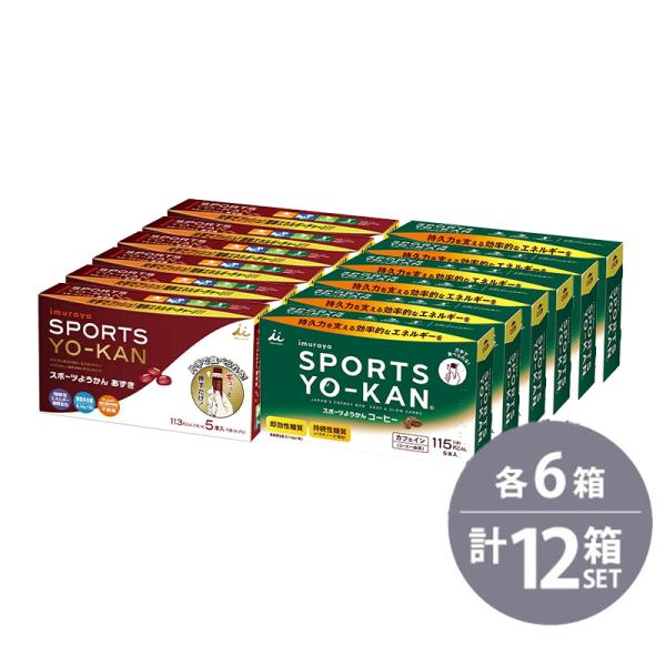 井村屋 SPORTS YO-KAN スポーツようかん あずき40g×5本×6個 コーヒー40g×5本...