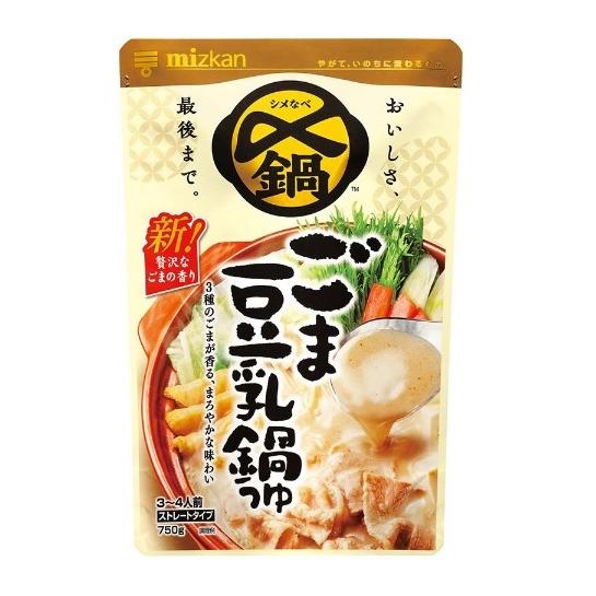 Mizkan 〆まで美味しいごま豆乳鍋つゆ ストレートタイプ 750g3〜4人前×6個