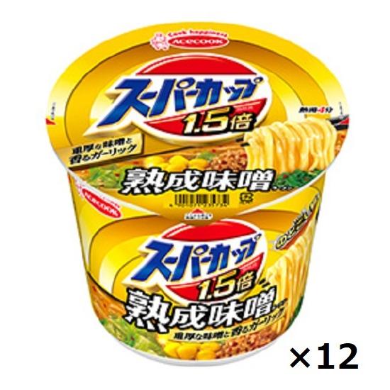 エースコック     スーパーカップ 1.5倍 みそラーメン 129g×12個