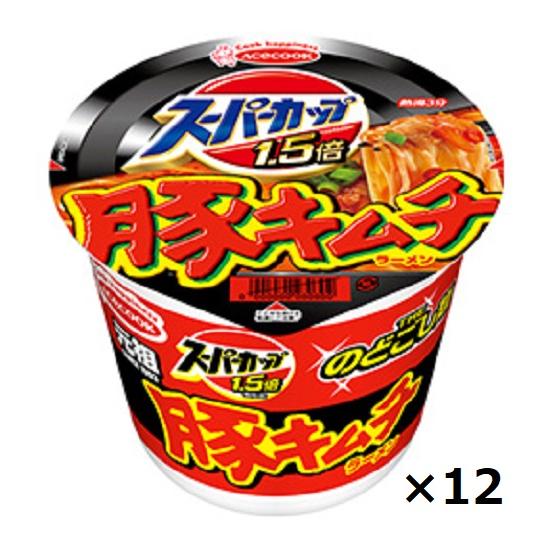 エースコック   スーパーカップ 1.5倍 豚キムチラーメン 107g×12個