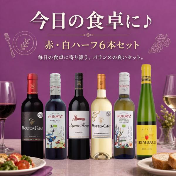 今日の食卓に♪ 赤・白ハーフ6本セット 今日はどれにしよう？ ワインセット シリーズ 赤 白 送料無...