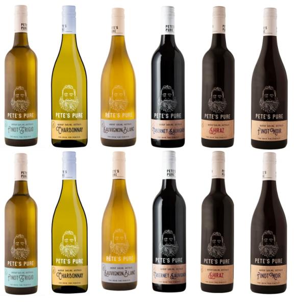 ワインセット ピーツ ピュア シリーズ アソート 12本セット 赤 白 750ml  送料無料