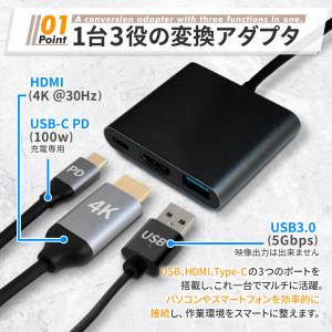 HDMI 変換アダプタ アダプター ハブ Ty...の詳細画像3