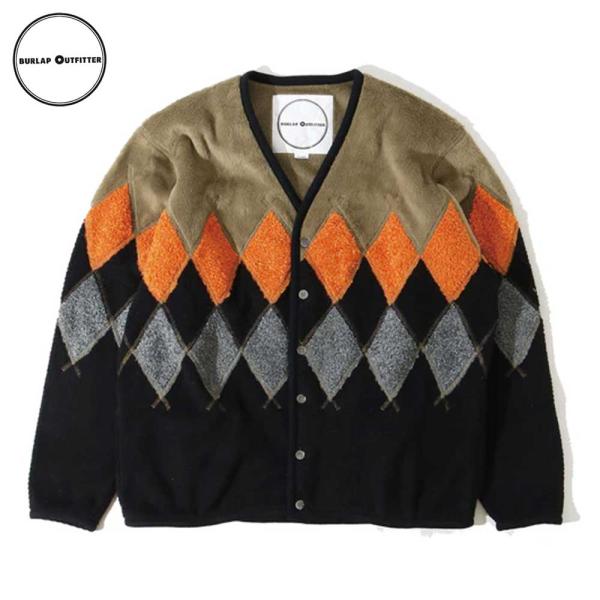 ARGYLE FLEECE CARDIGAN / OCP/BLACK / Burlap Outfit...