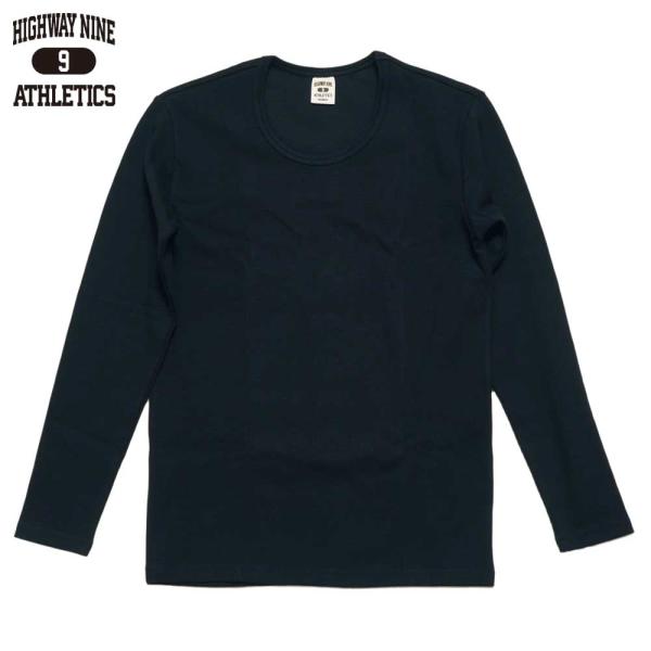 HIGHWAY NINE ハイウェイナイン U-NECK RIB L/S Tee  / BLACK