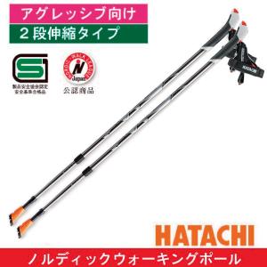 ノルディックウォーキングポール／　2段伸縮タイプ　／　アグレッシブタイプ　／ wh1330 ／　HATACHI（ハタチ）／　AGPアドバンスズーム ガンメタリック｜masports