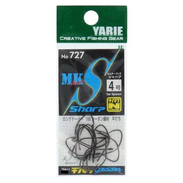 ヤリエ ルアー ジェスパ エムケーフック シャープ #4 16本入 No.727【ゆうパケット】