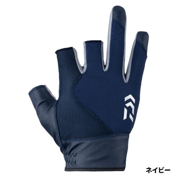【アウトレット】 ダイワ グローブ DG-3023 クールグローブ 3本カット M ネイビー