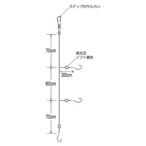 海戦アジ フロロ金 3本鈎×2セット SE33...の詳細画像1