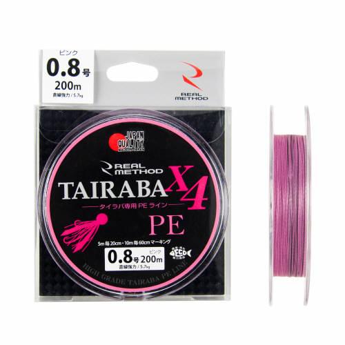 【アウトレット】 リアルメソッド TAIRABA PE X4 200m 0.8号 ピンク REAL ...