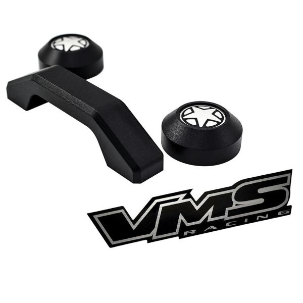 【並行輸入品】VMS Racing ブラックフロントガラスバンパーレストとフットマンループバータイダ...