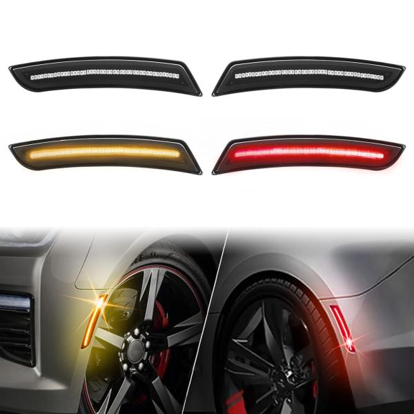 【並行輸入品】 LDETXY LEDサイドマーカーライト シボレー カマロ 2016 2020用 ス...