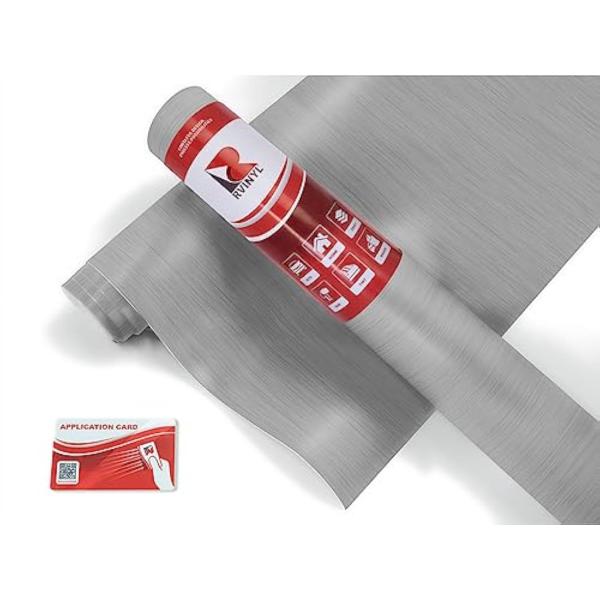 【並行輸入品】Rwraps Brushed Aluminum Vinyl Car Wrap Film...