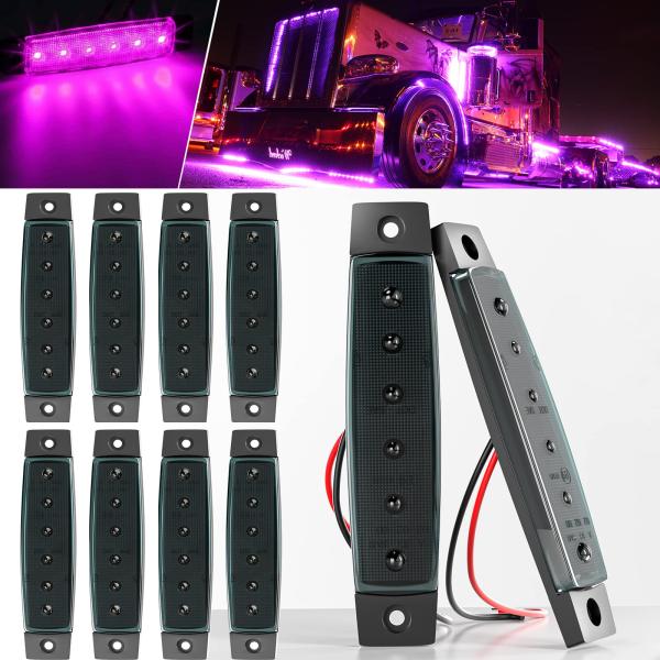 【並行輸入品】BJZ LEDトレーラーマーカーライト パープル 6LEDサイドマーカー クリアランス...