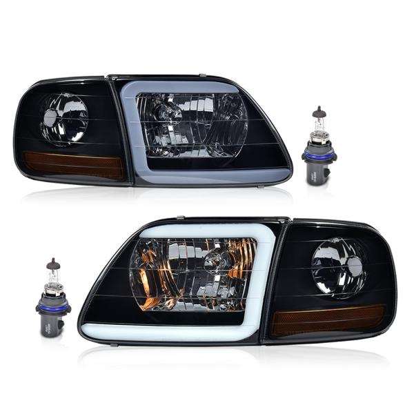 【並行輸入品】 PIT66 LED DRL ヘッドライトアセンブリ 1997 2002 フォード エ...