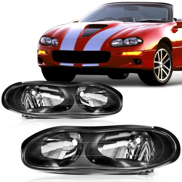 【並行輸入品】 SCITOO ヘッドライト シボレー カマロ 1998 2002 用 ブラックハウジ...