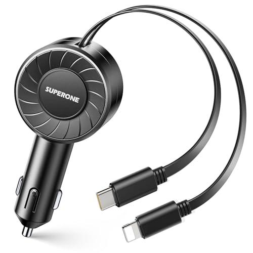 【並行輸入品】SUPERONE Retractable Car Charger with Retra...