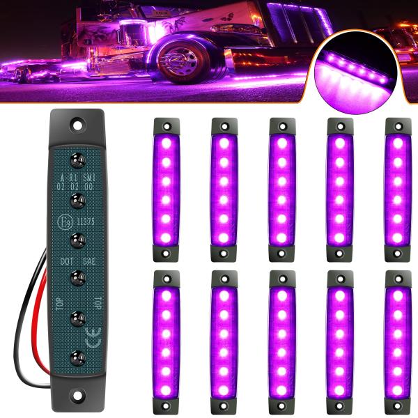 【並行輸入品】AOXLFU 10pcs Purple 12V 6LED Trailer Side M...