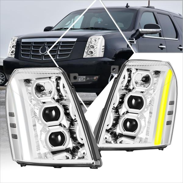 【並行輸入品】 Pair Projector Headlights Assembly w/LED S...