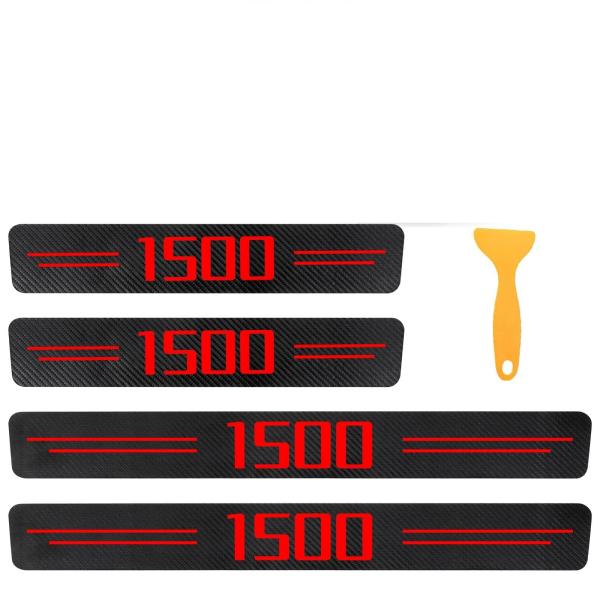 【並行輸入品】CHIYLE 車ドア敷居プロテクター RAM 1500用 カーボンファイバーレザー フ...