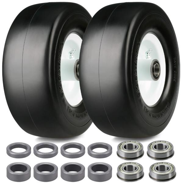 【並行輸入品】9×3.50~4インチのフラットフリータイヤ、芝刈り機タイヤ、3.5インチセンターハブ...