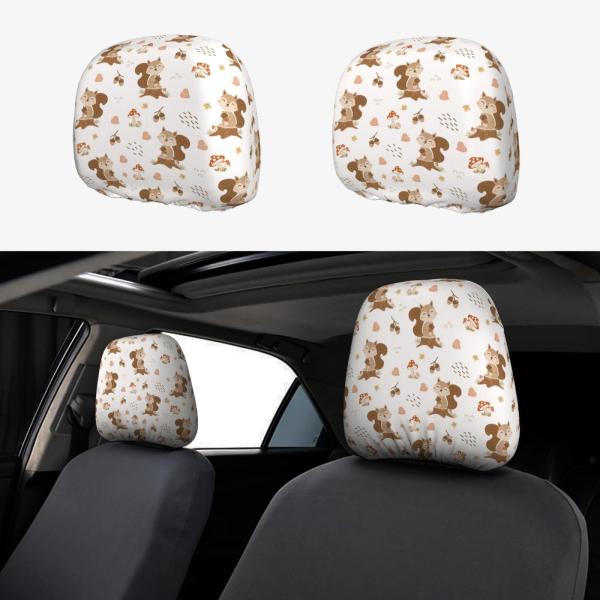 【並行輸入品】Mosytuky 2 Pcs Fall Squirrel Print Car Head...