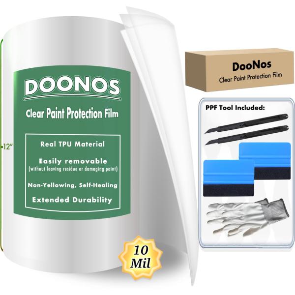 【並行輸入品】DooNos〓 12" x 80" Clear Paint Protection Fi...