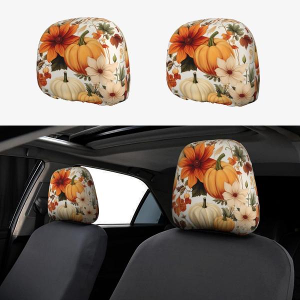 【並行輸入品】YPPAHHHH Car Headrest Cover Fall Pumpkins F...