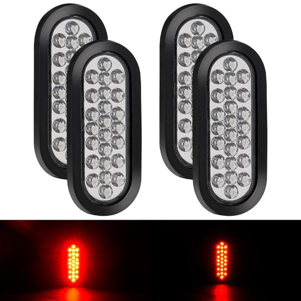 【並行輸入品】 PVerandio 4個 6.3インチ オーバル 24 LED トレーラーテールライ...