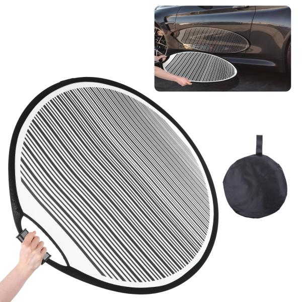 【並行輸入品】 車のへこみ検出ボード、収納バッグ付き、80cmデントリフレクターボードストライプライ...