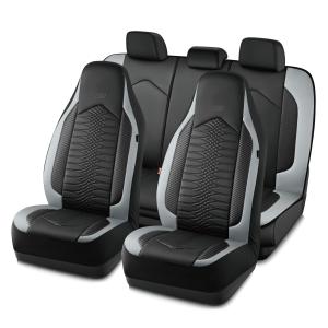 【並行輸入品】Skechers 低反発素材カーシートカバー レザーハイバックシートカバー キルティングデザイン 防水スポーツカーシートカバー フ