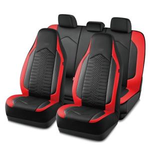 【並行輸入品】Skechers 低反発素材カーシートカバー レザーハイバックシートカバー キルティングデザイン 防水スポーツカーシートカバー フ