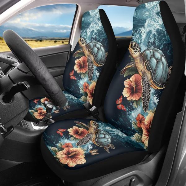 【並行輸入品】Bulopur Floral Sea Turtle Car Seat Covers, ...