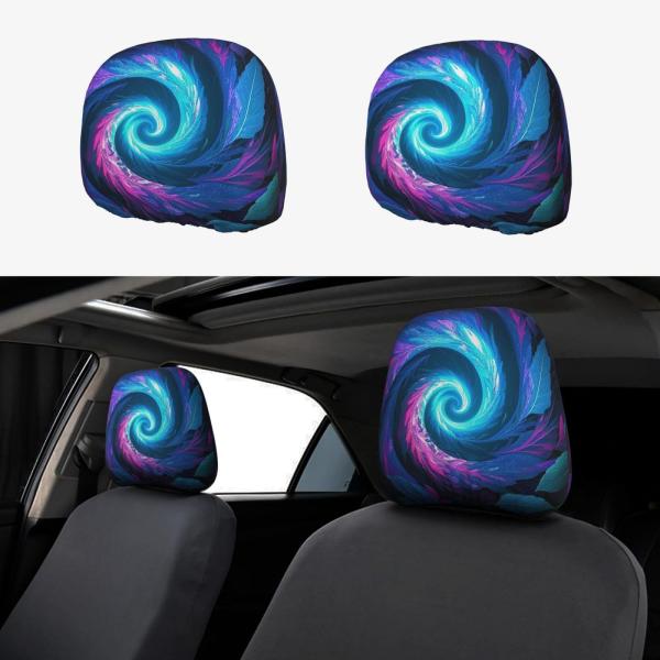 【並行輸入品】2 PCS Car Seat Headrest Cover Universal Str...