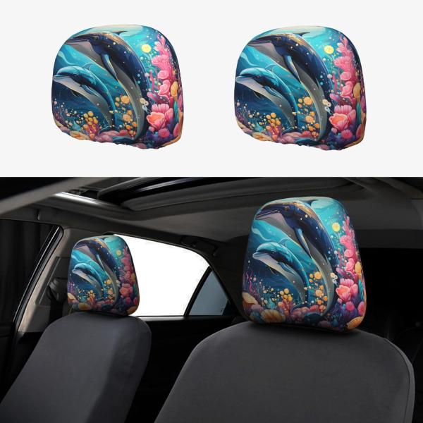 【並行輸入品】DDTKLSNV 2 PCS Car Seat Headrest Cover Univ...