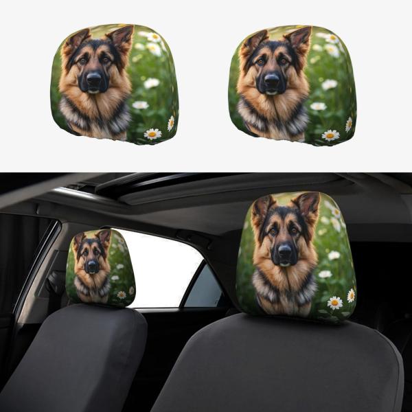 【並行輸入品】2 PCS Car Seat Headrest Cover Universal Str...