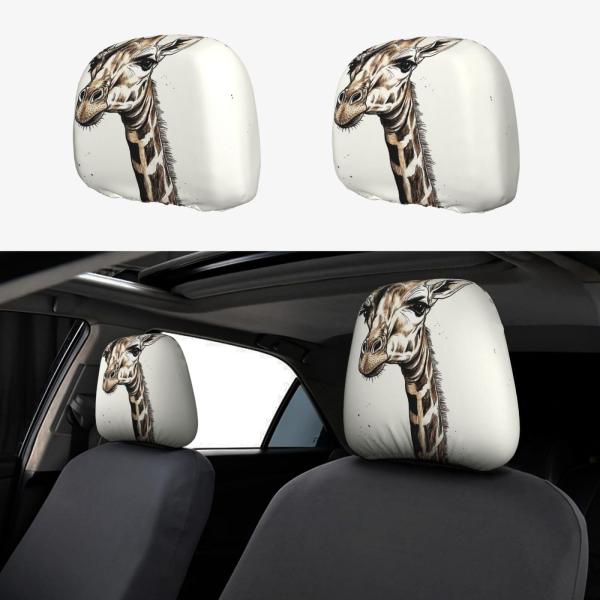 【並行輸入品】2 PCS Car Seat Headrest Cover Universal Str...