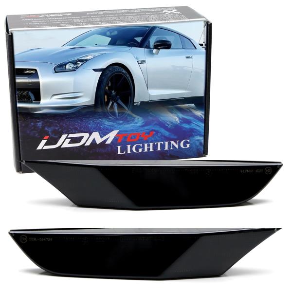 【並行輸入品】 iJDMTOY JDM Style Black Out Smoked Lens Fr...