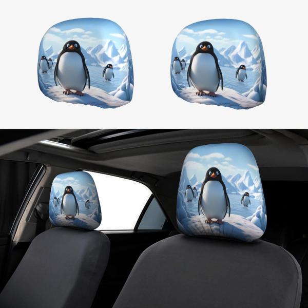 【並行輸入品】KKLWEGU 2 PCS Car Seat Headrest Cover Unive...