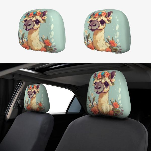【並行輸入品】KKLWEGU 2 PCS Car Seat Headrest Cover Unive...