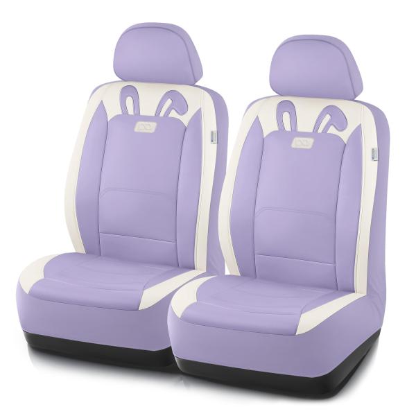 【並行輸入品】PIC AUTO カーシートカバー かわいいウサギ プレミアムパープルレザーシートカバ...