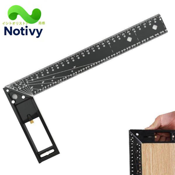 マルチアングル測定定規、多機能角度測定ツール、 L字型直角定規、2024年新アップグレード45/90...