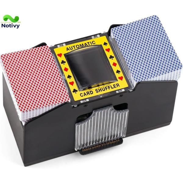 自動カードシャッフラー トランプ、テキサスホールデム、ポーカーゲームポーカー、ホームカードゲーム、ブ...