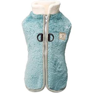 TONY HOBY 秋冬用 犬ジャケット ジッパー型 柔らかい フリース素材 防寒 小型犬服 犬コード お散歩 部屋着 リーシュかけ用バックル付き (
