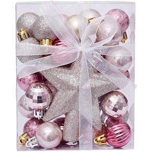 ZOYUBS クリスマス オーナメント ボール クリスマスボール 3cm ツリートップスター 華やか クリスマスツリー 飾り付け 飾り ボール セット