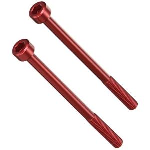 DURA-BOLT キャップボルト M6x80mm アルミ レッド 2本 DB6080R