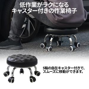 作業椅子 低床 低い キャスター付 低作業用チ...の詳細画像1