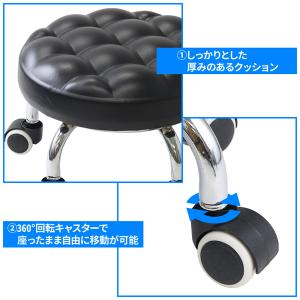 作業椅子 低床 低い キャスター付 低作業用チ...の詳細画像2