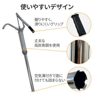 ドラムポンプ 手動 ドラム缶ポンプ オイル ド...の詳細画像1
